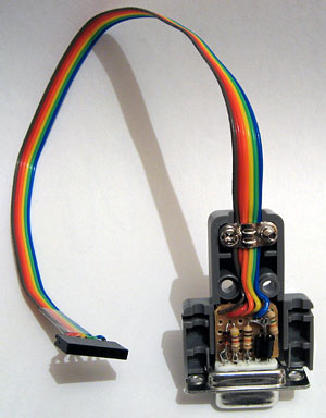 SI-Prog assembled inside D-sub connector hood