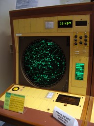 One of the two displays connected to the computer used for air traffic control.