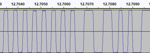 Plot of the signal from a commercially-released tape showing the 180° phase.