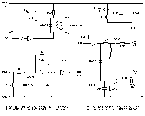 Tape interface circuit for the Sega Master System.