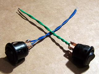 Control switches with connecting wires