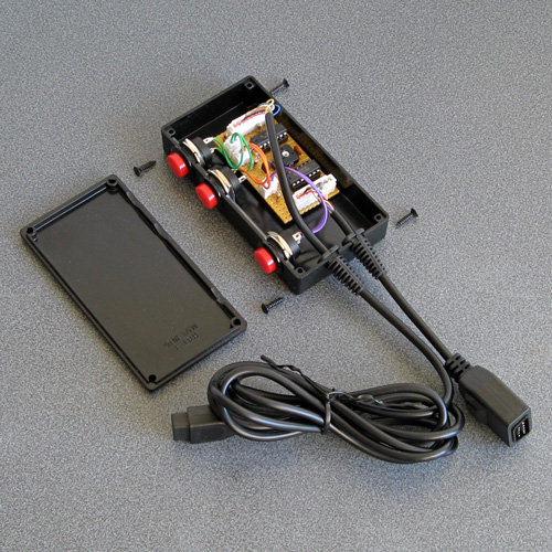The circuit assembled in its enclosure with the lid off