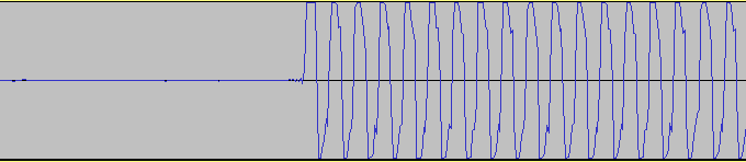 Zoomed in view of Z-Tape recording, showing how phase is zero degrees due to signal going positive after silence
