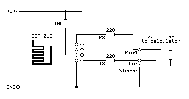 TIWiFi Modem circuit diagram for ESP-01S