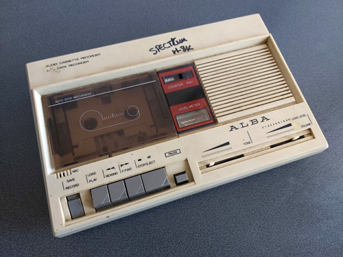 A grubby ALBA tape recorder.