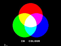 Screenshot showing three colours blended together with an OR plotting mode