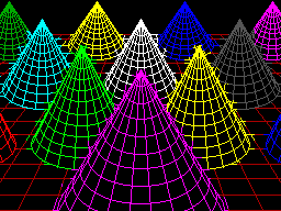 Screenshot showing filled cones