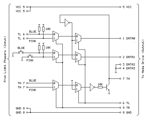 Circuit for the Light Phaser to Justifier adaptor