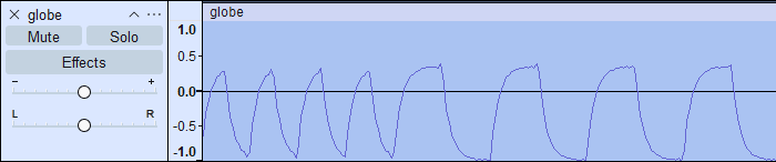 Screenshot of Audacity showing the low-pass filtered signal.