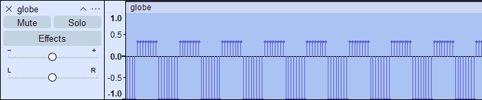 Screenshot of Audacity showing the pilot signal having each sample repeated eight times.