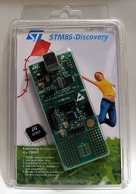 STM8S-Discovery in its packaging