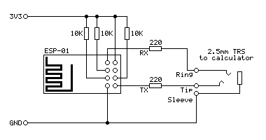 TIWiFi Modem circuit diagram for ESP-01
