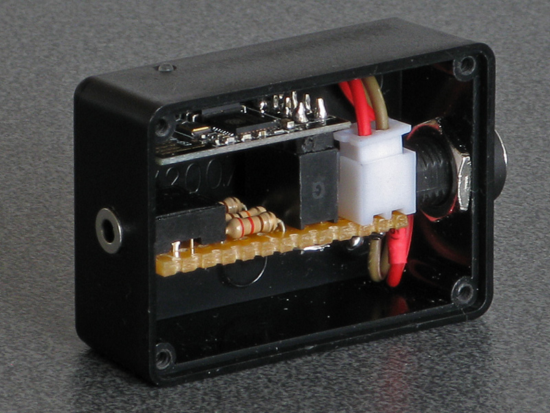 Photo of assembled circuit board inside its enclosure